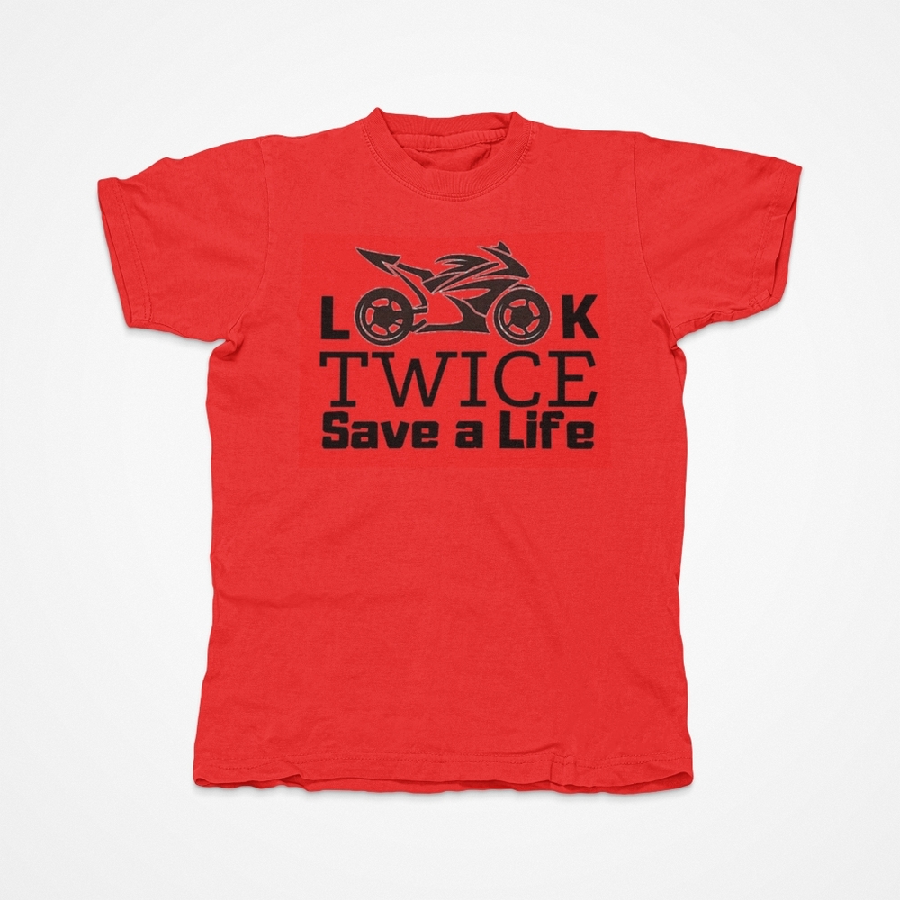 👀✌️🏍LOOK TWICE SAVE A LIFE SHIRTS FOR MEN AND WOMAN